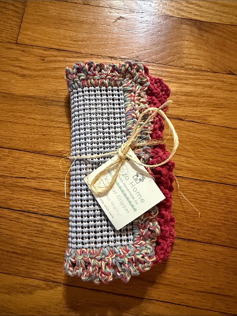 Set of 2 Cozy Jar Grippers in Multicolor and Cranberry